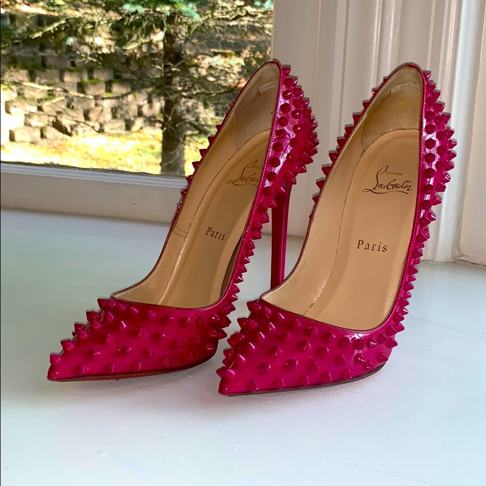 Christian Louboutin Purple Pigalle 120Spikes pumps